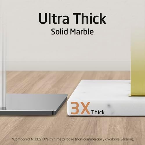 KES Standing Towel Rack with Heavy Marble Base, 2-Tier, Brushed Gold - Image 3
