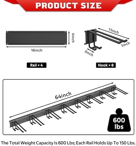 Ultrawall Ski Rack, Wall Mounted Ski Storage Rack, Garage Skis Holder - Image 2