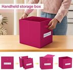 Fabric storage cubes (8 Pack) 11 Inch Cube Storage Bin, cube organizer bins with 8 Labels Window Cards & a Pen, Foldable cube organizer bins and Storage Box, Dark pink - Image 4