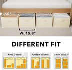 SpaceAid 4 Pack 10" High Under Bed Storage Containers, Large Underbed Storage Organizer Bins with Lids for Bedroom, Dorm, Clothes, Closet Organization, Bed Sheets and Blankets (Beige) - Image 4
