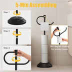 BESy Toilet Paper Holder Floor Stand, Bathroom Freestanding Black - Image 3