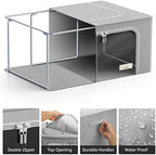 Sorbus Clothes Storage Bins, Clear Window & Handles (4 Pack, Gray) - Image 5