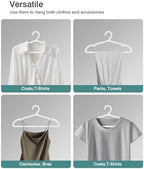 ABHENG 80 Pack Clothes Hangers, Non Slip Plastic Coat Hangers, Space Saving Hangers, Heavy Duty, Hanging Dry Wet Clothes, 16.4" x 8.3", White, UAPY0580W - Image 3