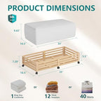 Wisuce 2 Packs Bamboo Under Bed Storage Organizer with Wheels Nature Large - Image 2