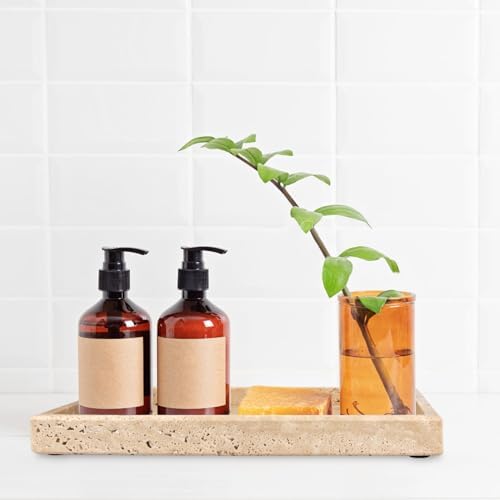 Marble Bathroom Vanity Tray, Travertine, 12"x 8" x1.2" - Image 6