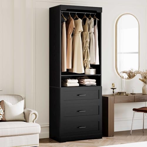 IRONCK Freestanding Closet System with Adjustable Shelves & 3 Drawers by IRONCK