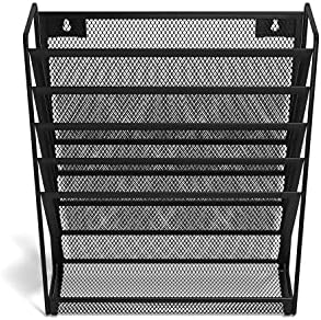 TRU RED Mesh Letter Wall File, 5-Pocket Hanging Organizer, Black - Image 3