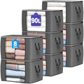 90L Large Storage Bags, 8 Pack Clothes Storage Bins Closet Organizers by BuddingJoy-BuildaJoyfulLifeforYou