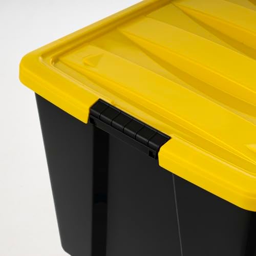 IRIS USA 6-Pack 72 Quart Storage Bins with Lids, Black/Yellow - Image 3