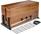 Extra Large Acacia Wood Cable Management Box, Pet Child Safe Cord Hider by Unknown