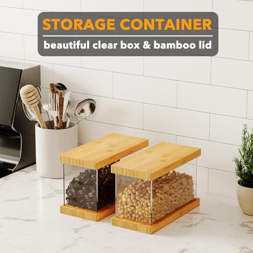SpaceAid Bamboo Food Storage Container - Airtight Cereal Containers with Lids, Kitchen Cereal Canisters Pantry Organizers and Storage for Rice, Flour, Coffee, Snack, Extra Small 2 Pack - Image 3