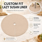 Lazy Susan Shelf Liner, Silicone Lazy Susan Liners for Kitchen Cabinet Turntables, Heat-Resistant, Non-Slip and Easy-to-Clean Round Mats, 2 Pack (Khaki) - Image 2