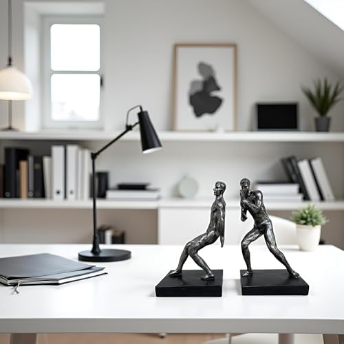 Abstract Sculpture Book Ends Decorative Bookends for Shelves, Modern Figure Bookends for Bookshelf Decor, Decorative Book Stoppers for Home Office Library - Image 6