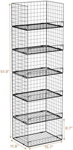 Yociyoga 6-Tier Stackable Closet Organizers and Storage Shelves, Closet Shelf Organizer Basket Bins, Foldable Sweater Storage for Clothes Organizer System, Black（Patent No. 30022416） - Image 3