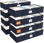 90L Under Bed Storage Containers, Storage Bags, Organizers, 8-Pack, Blue by Unknown