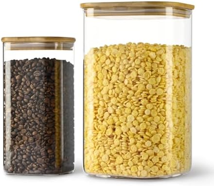 D2scrma 50oz/149oz Square Glass Storage Containers with Lids 2-Pack by Delicatedtoservicecustomer