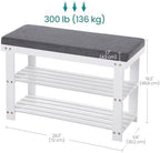 SONGMICS Bamboo Shoe Bench, 3-Tier Shoe Rack, 11.9 x 28.3 x 19.2 Inches - Image 3