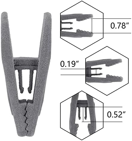 Tinfol Velvet Hanger Clips, 50Pack Gray Pants Velvet Clips, Clothes Hanger Clip, Large Opening Clothes Pin Strong Finger Flocked Clips Perfect for Use with Slim-line Clothes Velvet Hangers - Image 2