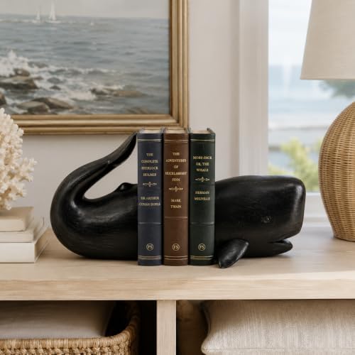 Comfy Hour 13.2 Inch Whale Bookends, Nautical Decor, Set of 2 - Image 7