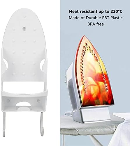 Electric Iron Holder,Heat ant 2 in 1 Wall Mounted Iron Board Rack,Iron and Ironing Board Storage Organizer Shelf,for Household Bathroom Laundry Room (White) - Image 5