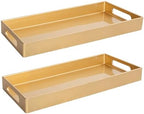 MAONAME Gold Vanity Tray Set of 2, Rectange Toilet Tank Trays with Handles by MAONAME