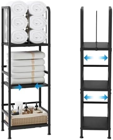 3-Tier Expandable Towel Racks for Bathroom, Narrow Towel Rack by Jautokerdar