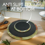 Marble Lazy Susan, Natural Marble Round Tray Turntable Cake Stand, 16" Lazy Susan Cheese Board with Silent Rotating for Serving, Table Display, Cupcake (Green) - Image 4
