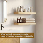 Dreamland Floating Shelves, Wall Mounted Shelves for Storage and Home Decor, Rustic Wood Shelves for Bathroom, Living Room, Bedroom and Kitchen, 16" x 6.7" Set of 2 - Image 5