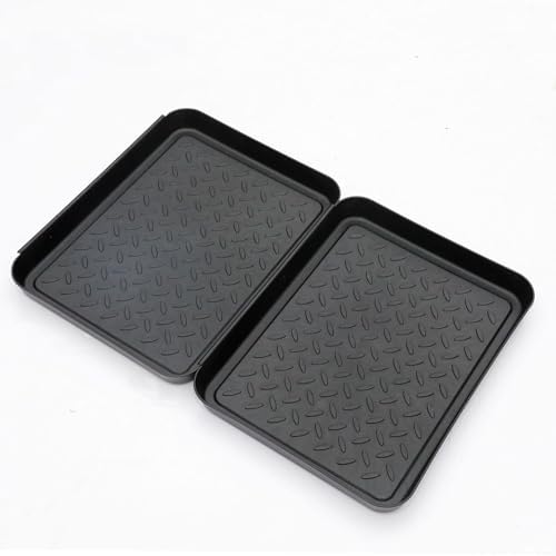 Boot Tray 3-Pack, Shoe Tray for Entrance (13.8X10.8X1.2in) Rubber Plastic Boot Tray for Floor Protection, Rain and Snow Wet Shoe Drip Tray for Indoor and Outdoor, Multipurpose Mat Tray- black - Image 4