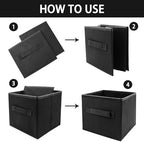 EBIGIC Small Storage Bins[6 Pack] 9.0"x7.5"x7.5" Small Size Fabirc Foldable Closet Toy Organizer Collapsible Cloth Black - Image 4