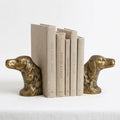Decorative Bookends for Shelves, Gold Dog Heavy Bookends for Heavy Books, Vintage Book Ends Unique Cast Iron Bookends for Home Office Decor 4.8Lbs by REMENNA