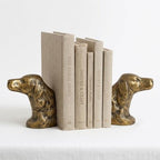 Decorative Bookends for Shelves, Gold Dog Heavy Bookends for Heavy Books, Vintage Book Ends Unique Cast Iron Bookends for Home Office Decor 4.8Lbs by REMENNA