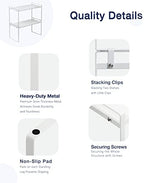 Nxconsu Stackable Cabinet Shelf Organizer 2 Pack, Standard Tall White - Image 4