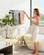 Alise Double Towel Bar Black,20" Towel Rack for Bathroom Wall Mounted - Image 2