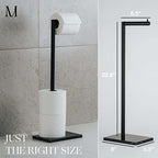 MARMOLUX ACC Free Standing Toilet Paper Holder Stand and Storage - 4 Jumbo Roll Bathroom Hardware Toilet Paper Stand - Stainless Steel Standing Toilet Paper Holder -Matte Black/Black Marble Base - Image 3