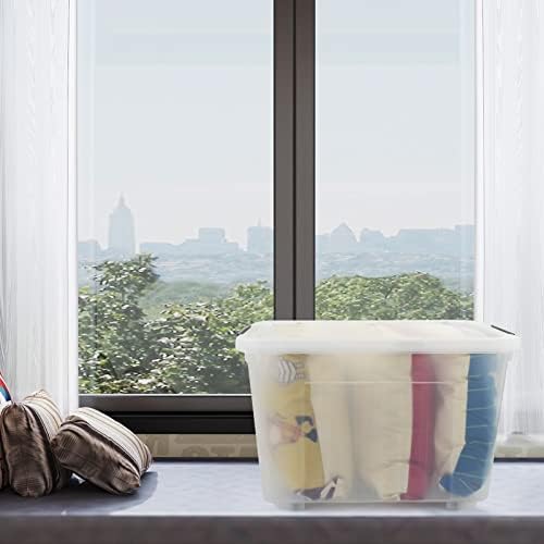 4-pack 50 Quarts Large Clear Plastic Storage Boxes with Wheels - Image 7