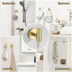 10 Pieces Brushed Gold Bathroom Hardware Towel Bar Set for Bathroom Wall, 23.6Inch Bathroom Accessories Set Upgraded Bathroom Towel Holder, Stainless Steel Towel Racks Bathroom Wall Mounted - Image 5