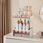 Delamu 4-Tier Makeup Organizer, Bathroom Counter, 2 Drawers, Grapefruit - Image 3