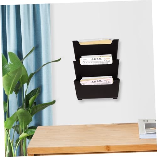 Holibanna 1Set Wall Mounted File Organizer Rack Multifunctional Clear Document Holder for Office Home Stylish Mail Receipt Magazine Storage - Image 4
