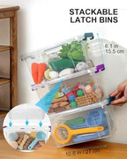 NUMIFUN Plastic Storage Bins with Lids 6 Pack, 7 Quart Storage Containers with Black Buckle Latch, Stackable Storage Containers for Home Pantry Office Classroom Organization, White - Image 5