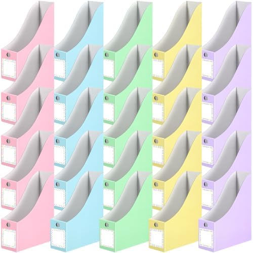 Pasimy 25 Pcs Cardboard Magazine File Holder Magazine Organizer Book Bin by Pasimy