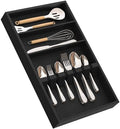 Yofidra Pure Bamboo Silverware Drawer Organizer: 16.5 Inch Large Silverware Utensil Tray Holder, 3-Compartment with 6 Card Slots Kitchen Flatware Organizer Home Essentials, 2024 New Upgrade by Yofidra