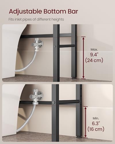VASAGLE 3-Tier Over the Toilet Storage, Adjustable Shelves, Basket, 63''H - Image 6