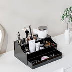 Hair Tool Organizer, Acrylic Hair Blow Dryer Holder Stand for Straightener and Curling Storage, Bathroom Vanity Countertop Organization for Makeup Accessories (Black) - Image 5