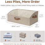 StorageWorks Closet Organizer Bins Trapezoid, Brown&Beige, Large, 3-Pack - Image 6