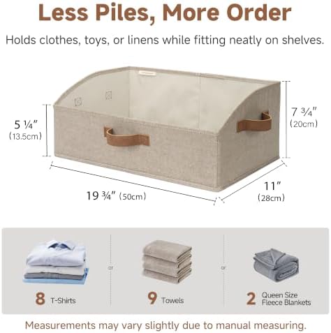 StorageWorks Closet Organizer Bins Trapezoid, Brown&Beige, Large, 3-Pack - Image 6