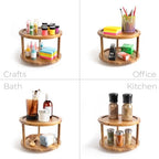 Smart Design 2-Tier Acacia Turntable Lazy Susan - Image 6