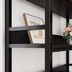 IRONCK Corner Bookshelf 6 Tiers, Industrial Corner Bookcase with Baffles Etagere, L Shaped Bookshelves with Metal Frame, Corner Shelf Storage Rack for Living Room Home Office - Image 5