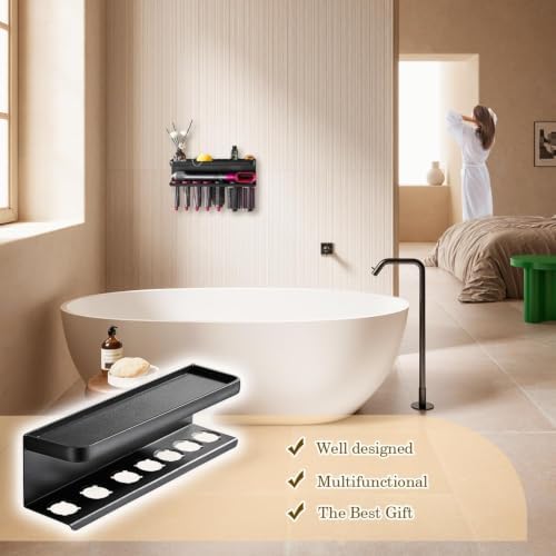 Airwrap Storage Holder Compatible with Dyson Airwrap Curling Iron Wall Mounted Storage Rack Holder for Home Organizer (with Comb) Black - Image 7