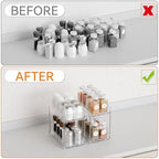 Yieach 4 Pack 2 Tier Vertical Spice Rack Pull Out,10.4'' Deep Narrow Slide Out Spice Rack Organizer for Inside Cabinets,Kitchen,Pantry,Cupboard Seasoning,Can,Jar Organizer and Medicine Cabinet Storage - Image 5